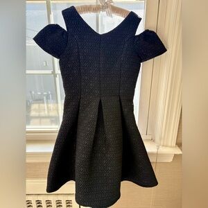 Us Angels Black Patterned Kids Dress